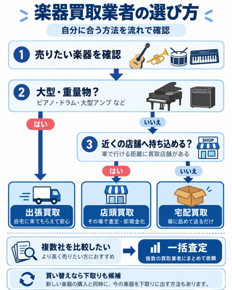 楽器買取業者の選び方