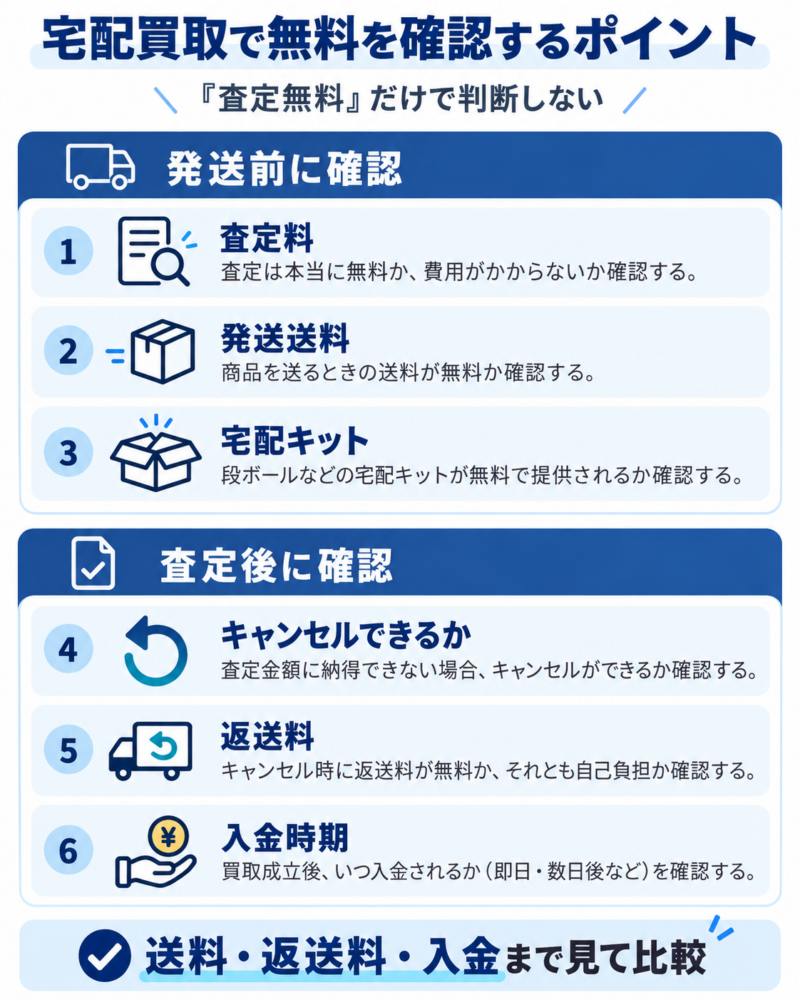 宅配買取で確認する費用と条件